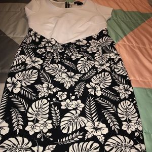 Floral print fitted casual dress